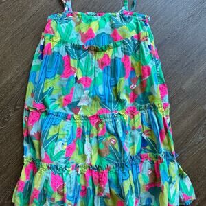 Mini Boden Girls Tiered Maxi Dress Green Sz 5/6